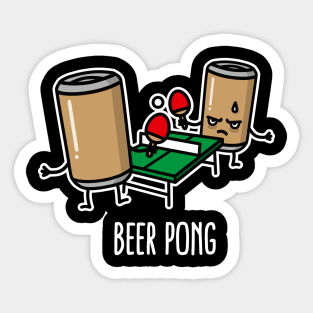 Beer pong cartoon ping pong table tennis beer can Sticker